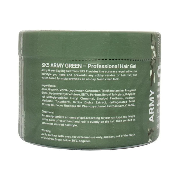 SK5 Army Styling Gel - 500ml | Strong Hold with Shine and Moisture