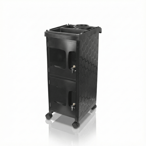 Globalstar Professional 2 Door Salon Trolley with Lock – Secure, Multi-Functional Beauty Cart with Removable Drawers