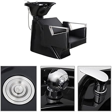 كرسي غسيل شعر احترافي من جلوبال ستار مع حوض غسيل – وحدة غسيل شعر خلفية قابلة للإمالة