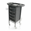 Globalstar Professional Salon Trolley with Metal Frame, 5 PVC Drawers, and Retractable Shelves – Ultimate Hairdressing Organizer