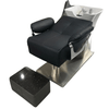 Global Star Black Shampoo Bed with White Basin and Stainless Steel Base - Ultimate Comfort and Durability