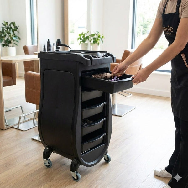 Globalstar Professional Salon Trolley with Metal Frame & 5 PVC Drawers – Ultimate Hairdressing and Barber Organizer