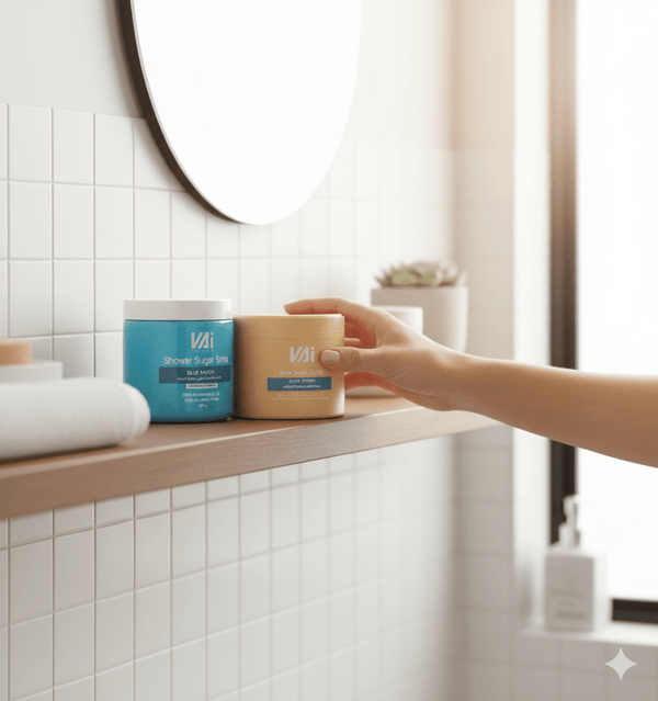 Vai Naturals Blue Indigo Body Care Set – Exfoliating Scrub 600g, Moisturizing Soap 500ml & 48-Hour Hydrating Body Butter 300ml