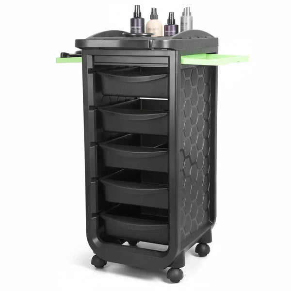 Globalstar Professional Salon Trolley with 5 PVC Drawers – Premium Hairdressing and Barber Organizer