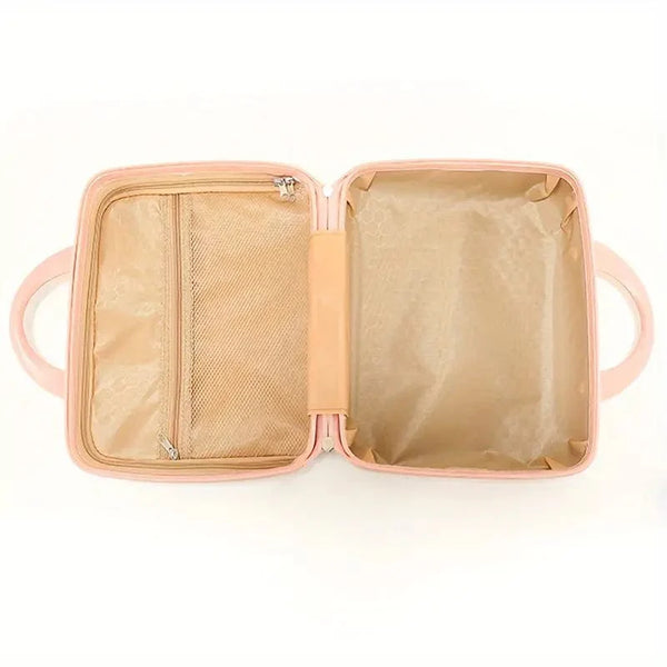 Globalstar Trendy Candy Color Cosmetic Suitcase - Stylish Striped Luggage Box for Perfect Travel Makeup