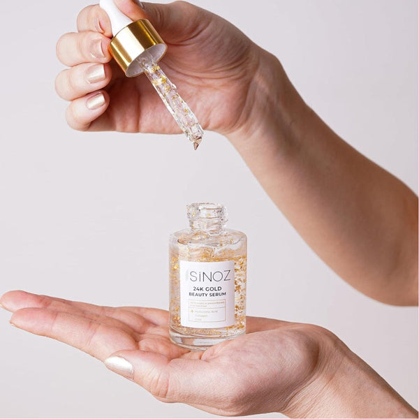 Sinoz 24K Gold Beauty Face Serum – Hydrating, Brightening & Anti-Aging Skincare, 30ml