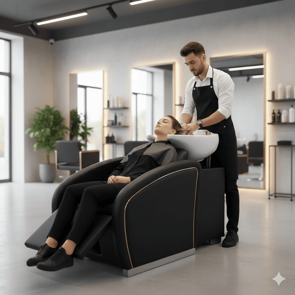 Globalstar Luxury Ladies Shampoo Chair with Footrest – Professional Salon Backwash Unit