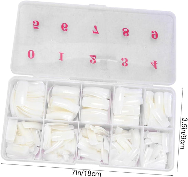Globalstar 500PCS Faux Nail Art Stickers - White Full Cover French Manicure Oval Decals