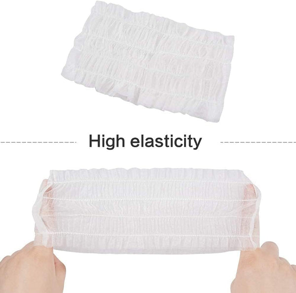 Globalstar 100-Pack Disposable Spa Headbands - Non-Woven Stretch Fit