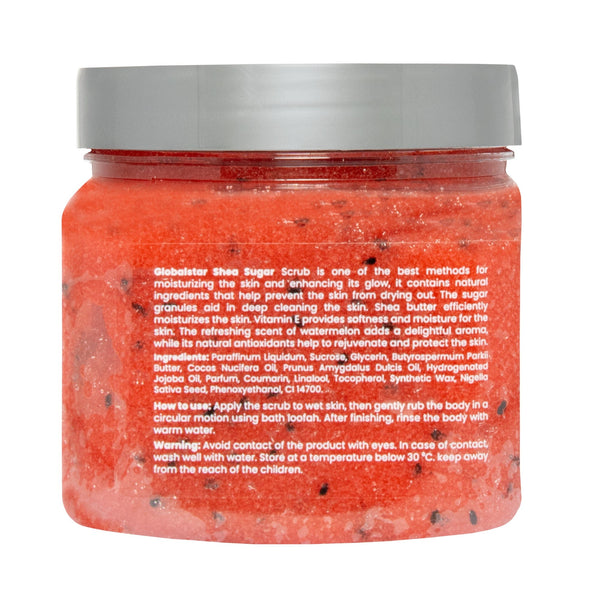 مقشر زبدة الشيا والسكر بالبطيخ من غلوبال ستار - لتفتيح وترطيب البشرة (600 غرام)