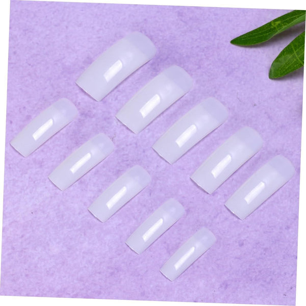 Globalstar 500PCS Faux Nail Art Stickers - White Full Cover French Manicure Oval Decals