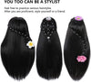 Globalstar 30% Human Hair Mannequin Head with Clamp Holder - 24'' Black, Perfect for Braiding and Hair Styling Practice
