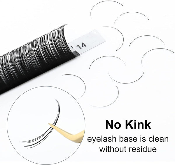 NAGARAKU Mega Volume Individual Eyelash Extensions 0.03mm D Curl 7-15mm Mix Tray