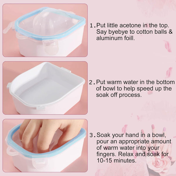 Globalstar Blue Nail Soaking Bowls - The Ultimate Gel Nail Polish Remover Solution