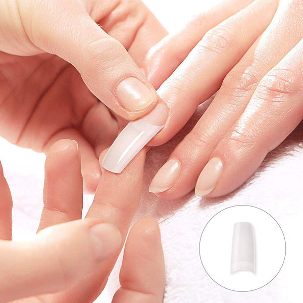 Globalstar 500PCS Clear Acrylic Nail Tips - French Style Artificial False Tips for Salon & DIY Manicures