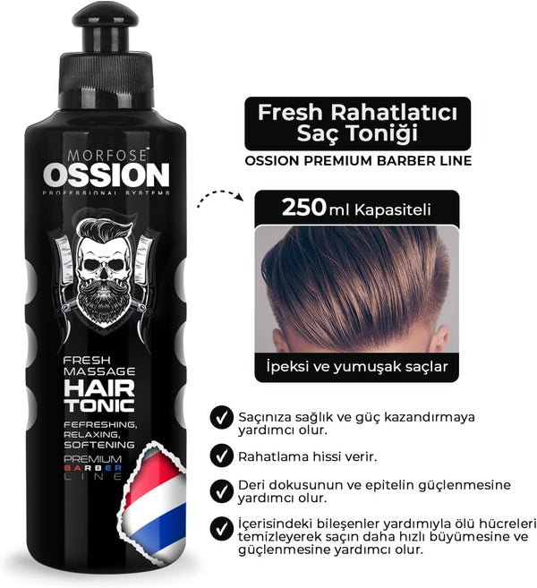 Morfose Ossion Hair Tonic 250ml - Enriched with Provitamins and Menthol for Healthier Hair