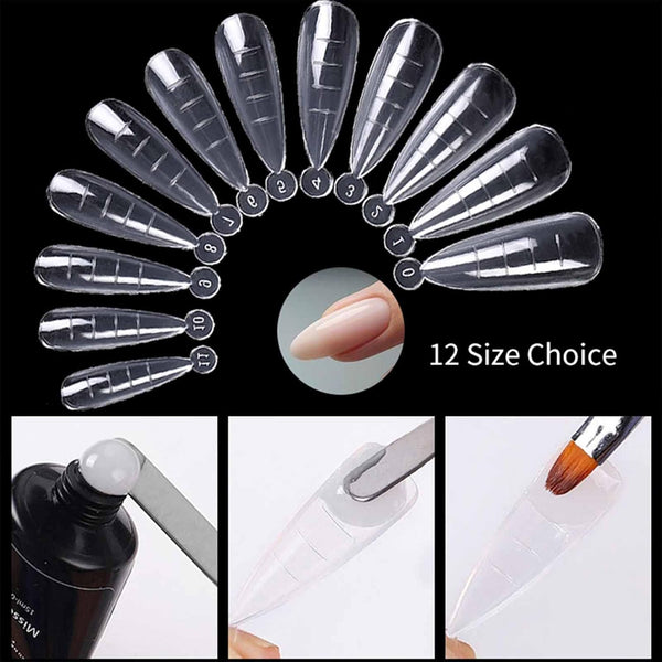 Globalstar 120 Pieces Clear Dual Nail Shapes - Water Drops Nail Mould