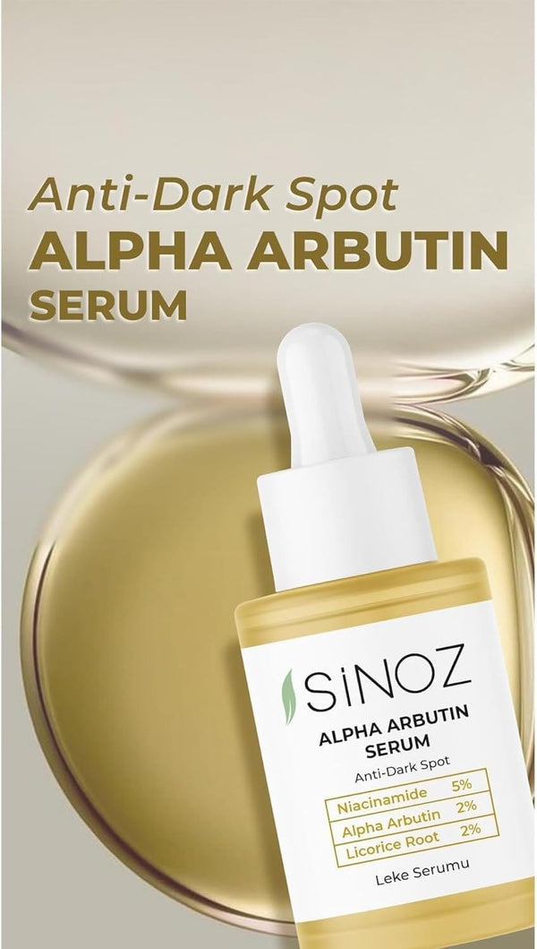Sinoz Anti-Dark Spot Arbutin Serum – Niacinamide 5% & Alpha Arbutin 2%, Brightening & Spot Correcting, 30ml