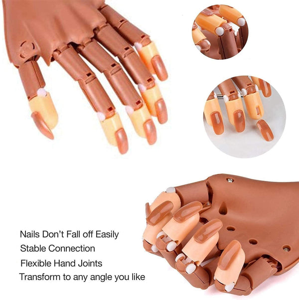 Globalstar Nail Trainer Practice Hand - Realistic and Flexible Mannequin for Pro Results