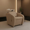 Globalstar Professional Beige Salon Shampoo Bed – Adjustable Ceramic Basin & High-Density Sponge