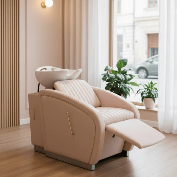 Globalstar Beauty Spa Pink Shampoo Bed – Synthetic Leather, Salon-Quality, Comfortable Design