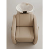 Globalstar Professional Beige Salon Shampoo Bed – Adjustable Ceramic Basin & High-Density Sponge