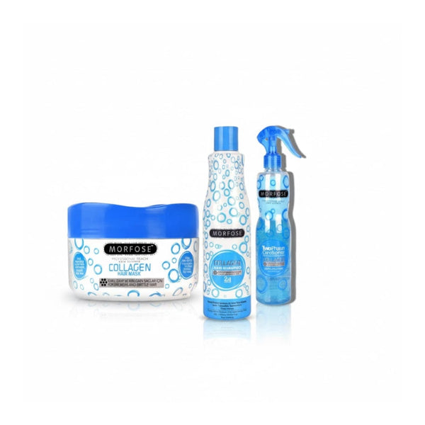 Morfose Collagen Hair Care Kit – 500ml Shampoo, 250ml Mask & 400ml 2-Phase Conditioner for Strong, Healthy Hair