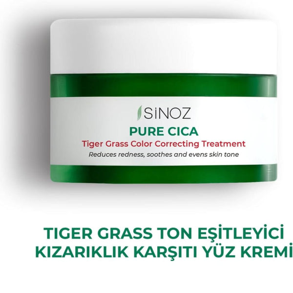 Sinoz Pure Cica Tiger Grass Color Correcting Repair Cream – Anti-Redness, Barrier Repair, 15ml