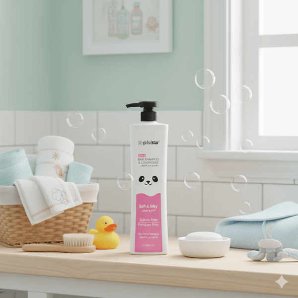 Globalstar 2 in 1 Baby Shampoo & Conditioner Soft & Silky – Paraben & Sulfate Free, 1L