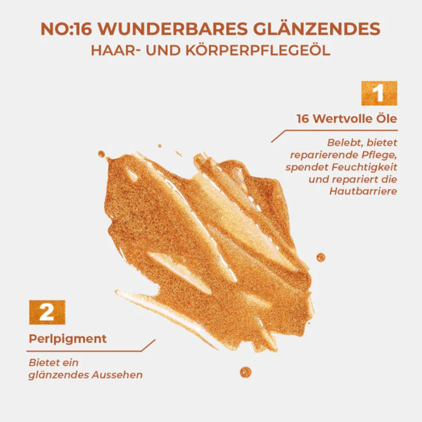 Sinoz No:16 Miracle Shimmer Oil – Illuminating Face, Body & Hair Oil with 16 Precious Oils, 100ml