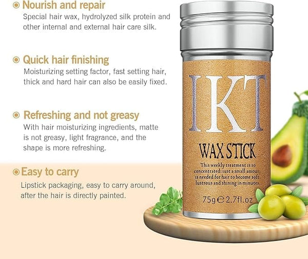 IKT Hair Wax Stick - Non-Greasy Styling Wax for Smooth Wigs & Flyaways