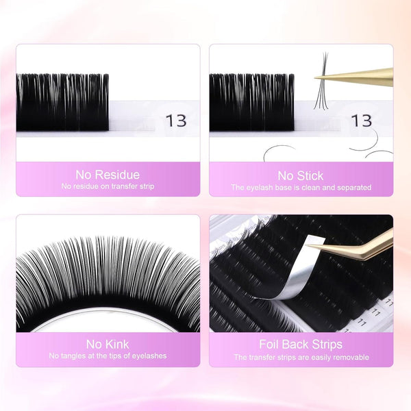 NAGARAKU 0.03mm C Curl 7-15mm Mix Tray - Natural Faux Mink Mega Volume Lashes