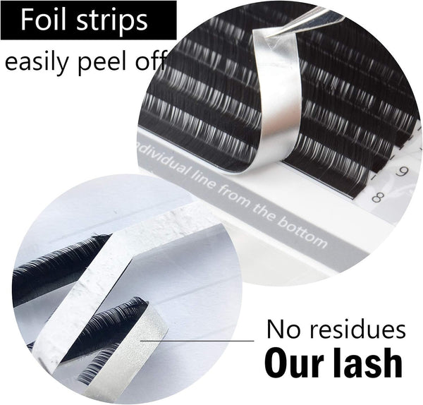NAGARAKU Mega Volume Individual Eyelash Extensions 0.03mm D Curl 7-15mm Mix Tray