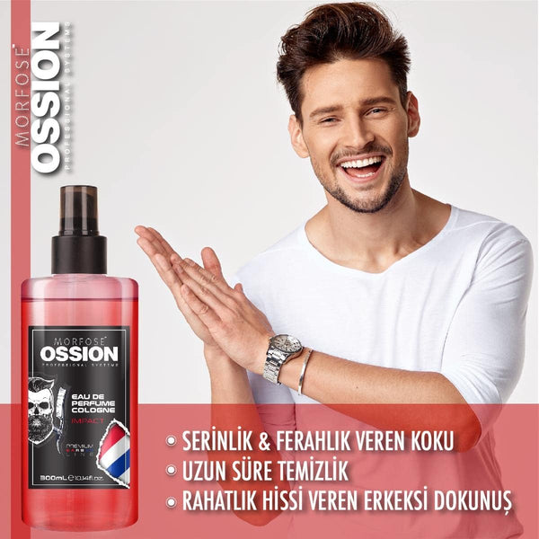 Morfose Ossion EAU De Perfume Cologne Impact 300ml - Refreshing Post-Shave Protection