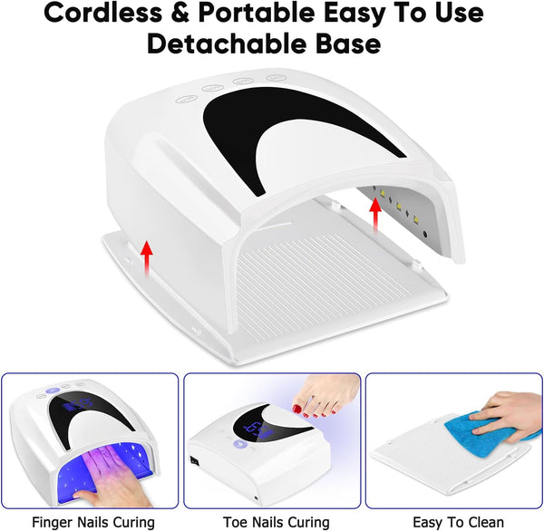 Globalstar 72W UV LED Nail Lamp - Powerful Rechargeable Nail Light