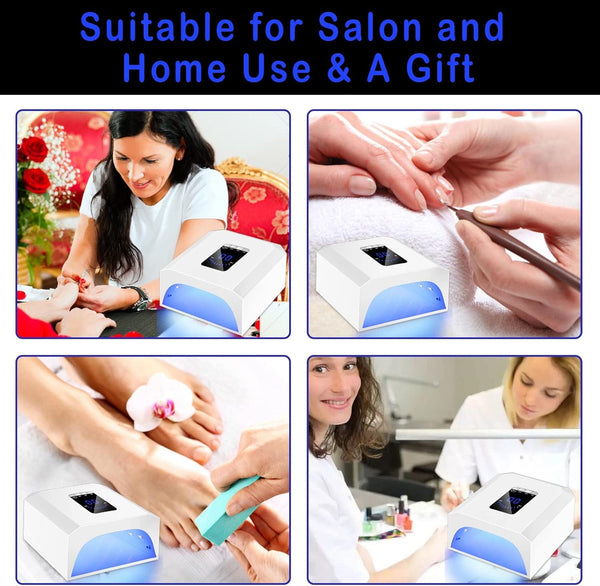 Globalstar Rechargeable 60W Cordless UV LED Nail Lamp with Automatic Sensor - Professional Gel Nail Dryer