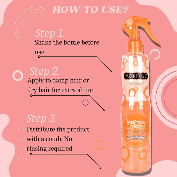 Morfose Two Phase Conditioner Spray Argan 400ml - Instant Hydration and Shine