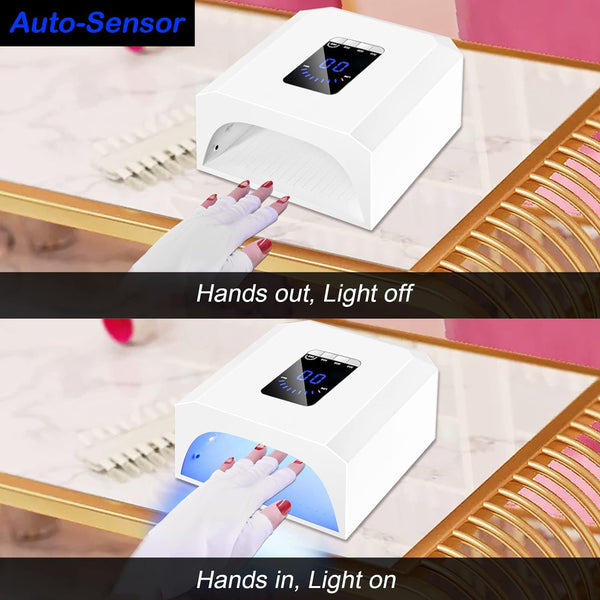 Globalstar Rechargeable 60W Cordless UV LED Nail Lamp with Automatic Sensor - Professional Gel Nail Dryer