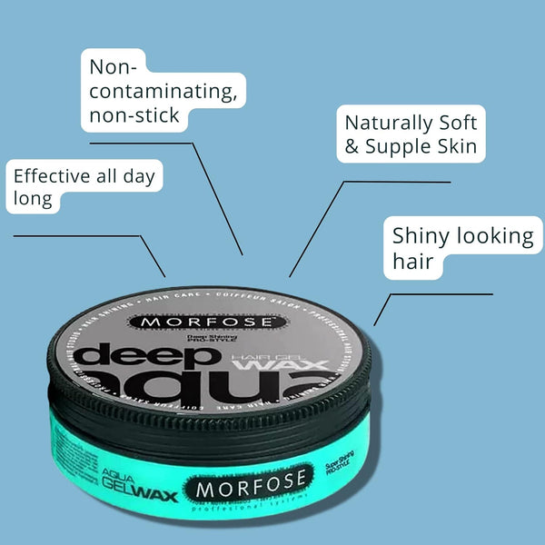 Morfose Deep Aqua Gel Wax 175ml - Perfect Hold & Shine for Individual Styles