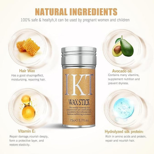 IKT Hair Wax Stick - Non-Greasy Styling Wax for Smooth Wigs & Flyaways