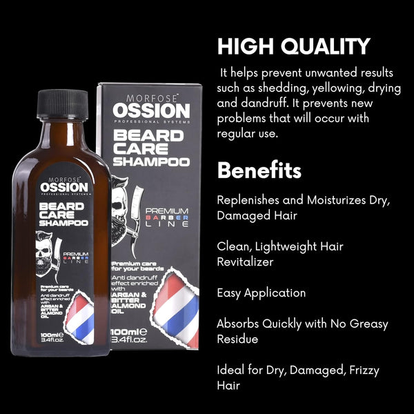 Morfose Ossion Beard Care Shampoo - 100ml: Cleanse & Nourish Your Beard
