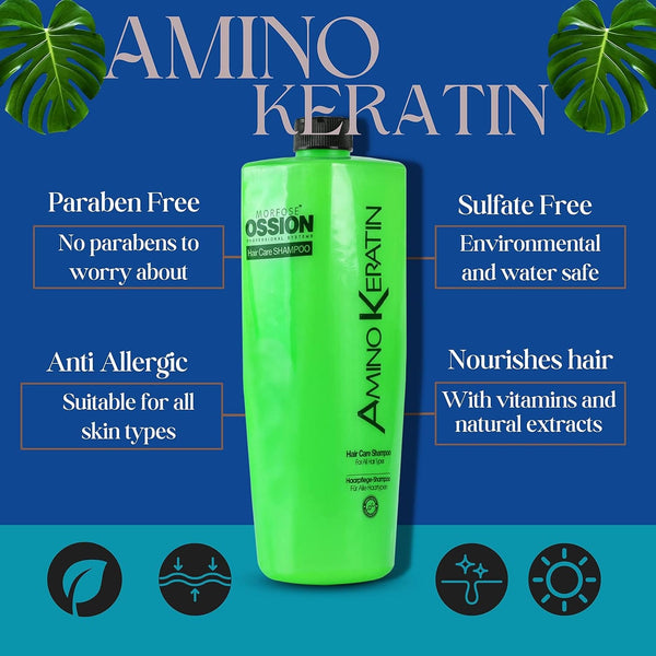 Morfose Ossion Amino Keratin Hair Care Shampoo - 800ml Ultimate Hair Nourishment