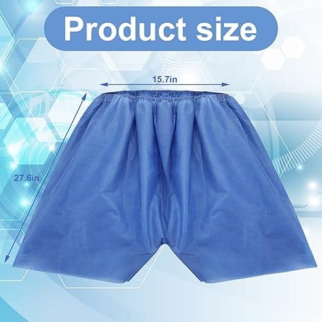 Globalstar Disposable Exam Shorts - Unisex Non-Woven Medical Patient Shorts with Elastic Waistband