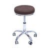 Global Star Coffee Rolling Stool: Round seat, smooth wheels, versatile for salons, offices, spas.pen_spark