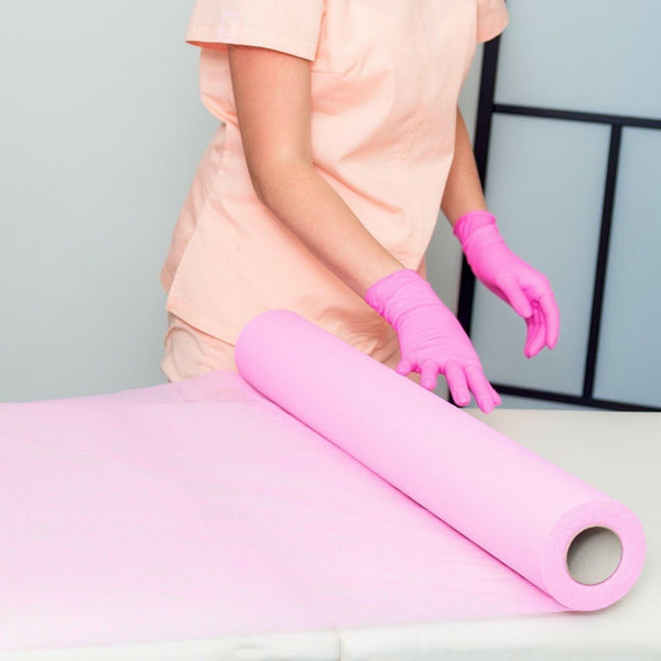 Globalstar Disposable Non-Woven Bed Roll Pink 80cm*180cm - Awarid UAE