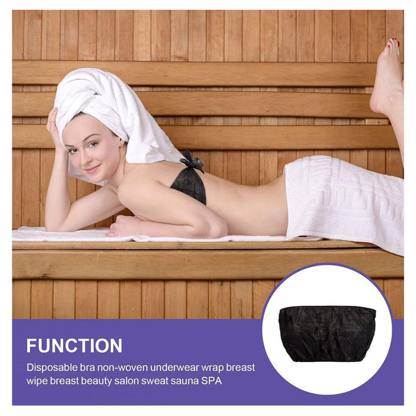 Globalstar Disposable Non Woven Bra Tube Top With Tie Black 50pcs BW-102 - Awarid UAE