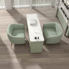 Globalstar Green Manicure Table Set – Single Seat with Two Chairs, Sintered Stone Top, USB Charger and Storage