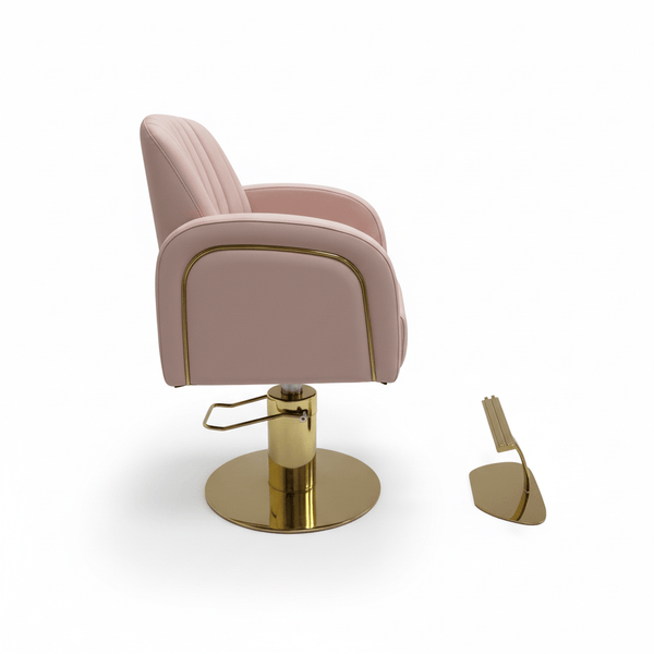 كرسي تصفيف الشعر الوردي من غلوبال ستار - أثاث أنيق لتصفيف الشعر في الصالونات بتصميم مريح وارتفاع قابل للتعديل