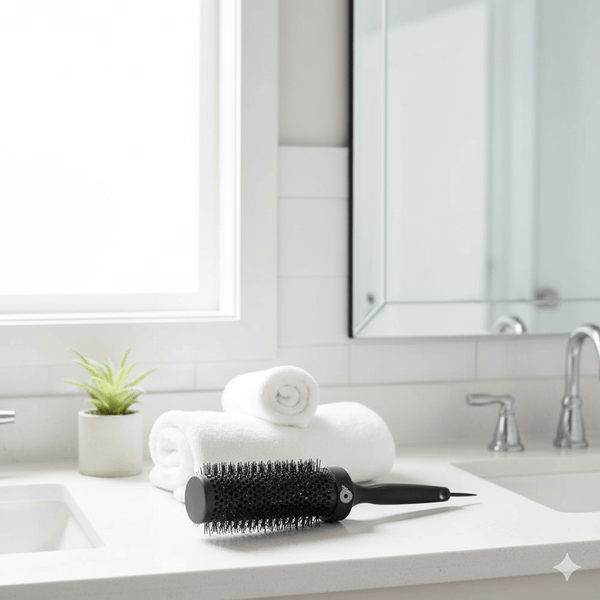 فرشاة شعر أوبلاس بتقنية النانو سيراميك + أيونية، لون أسود، 52 مم - لتصفيف ناعم ولامع