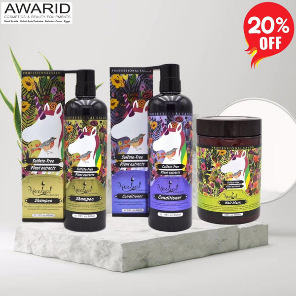 Herbal Essences Plant Extracts Sulfate Free Hair Care Set 1x3 (Shampoo 900ml, Conditioner 900ml And Hair Mask 1000ml) - Awarid UAE